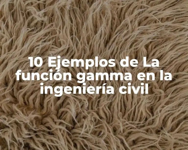 10 Ejemplos de La función gamma en la ingeniería civil