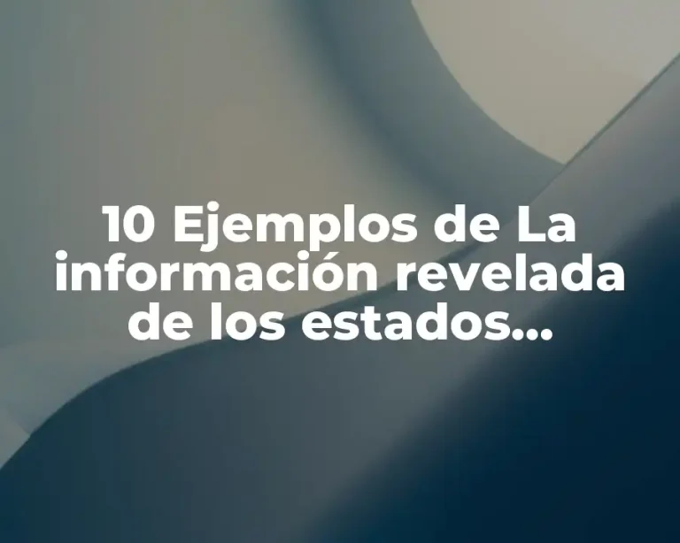 10 Ejemplos de La información revelada de los estados financieros