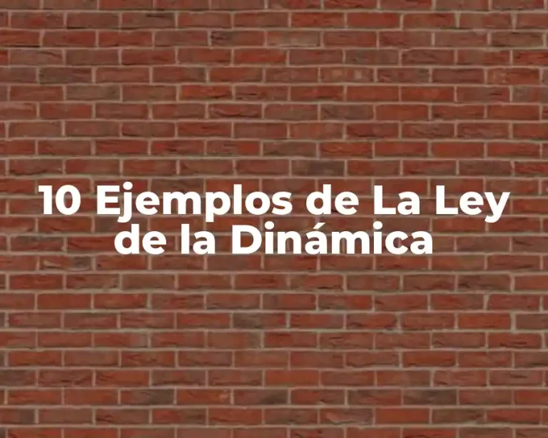 10 Ejemplos de La Ley de la Dinámica