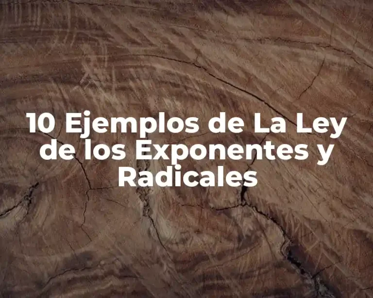 10 Ejemplos de La Ley de los Exponentes y Radicales