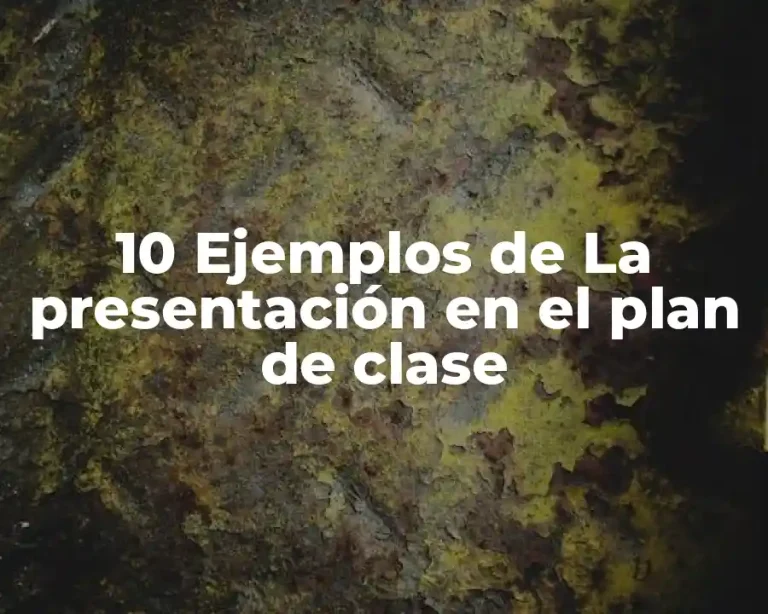 10 Ejemplos de La presentación en el plan de clase
