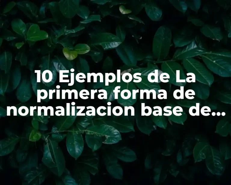 10 Ejemplos de La primera forma de normalizacion base de datos