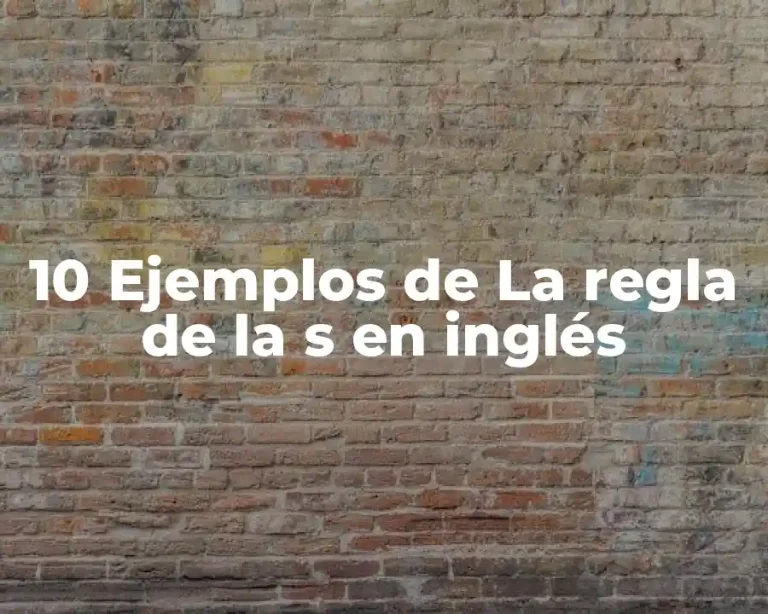 10 Ejemplos de La regla de la s en inglés