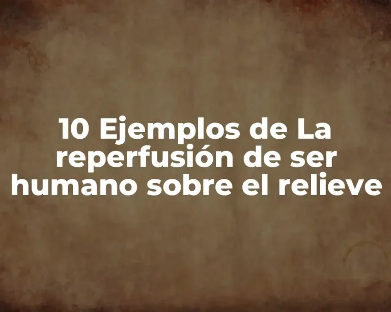 10 Ejemplos de La reperfusión de ser humano sobre el relieve