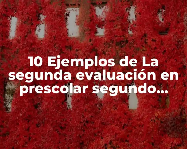 10 Ejemplos de La segunda evaluación en prescolar segundo grado