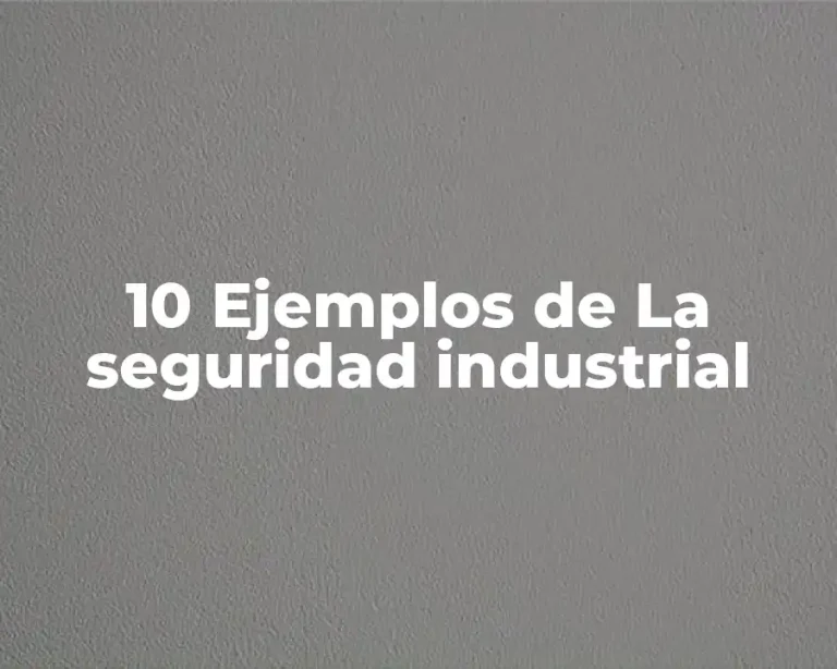 10 Ejemplos de La seguridad industrial