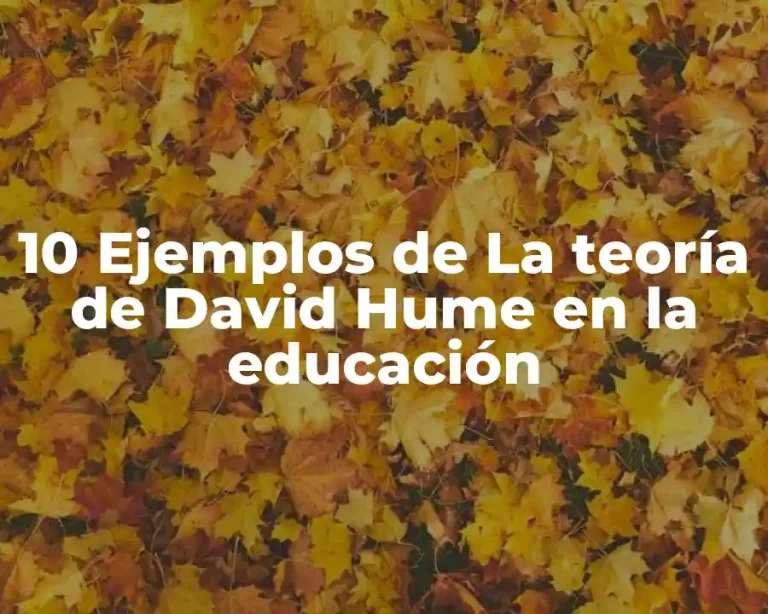 10 Ejemplos de La teoría de David Hume en la educación