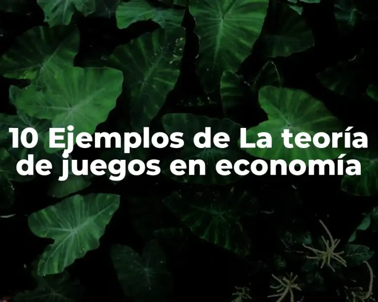 10 Ejemplos de La teoría de juegos en economía
