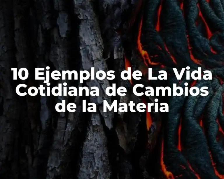10 Ejemplos de La Vida Cotidiana de Cambios de la Materia
