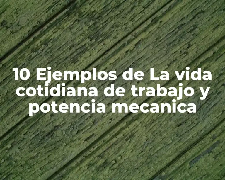 10 Ejemplos de La vida cotidiana de trabajo y potencia mecanica