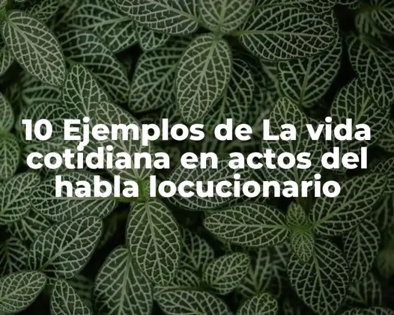 10 Ejemplos de La vida cotidiana en actos del habla locucionario