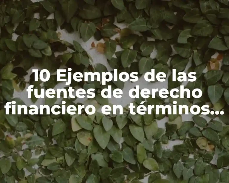 10 Ejemplos de las fuentes de derecho financiero en términos políticos