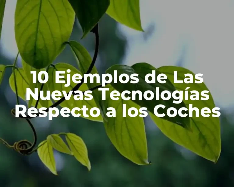 10 Ejemplos de Las Nuevas Tecnologías Respecto a los Coches