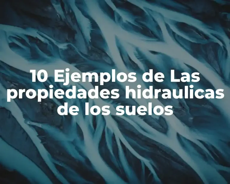 10 Ejemplos de Las propiedades hidraulicas de los suelos