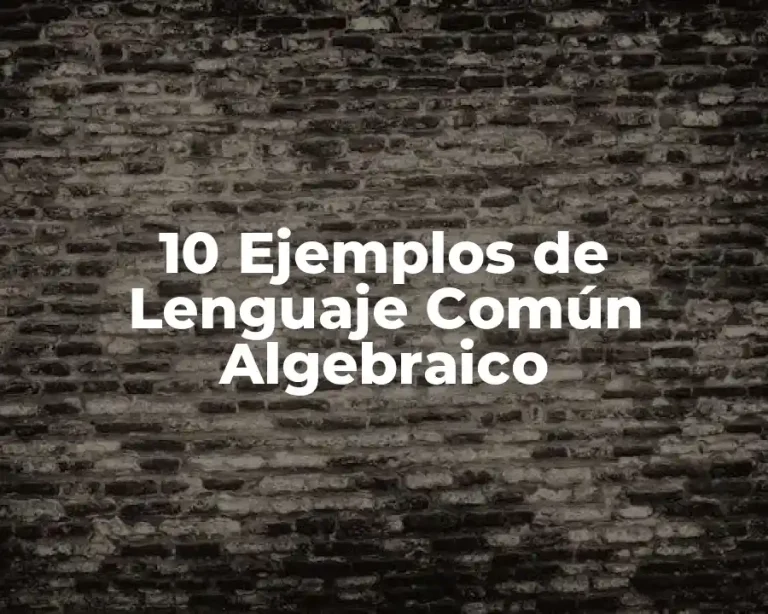 10 Ejemplos de Lenguaje Común Algebraico
