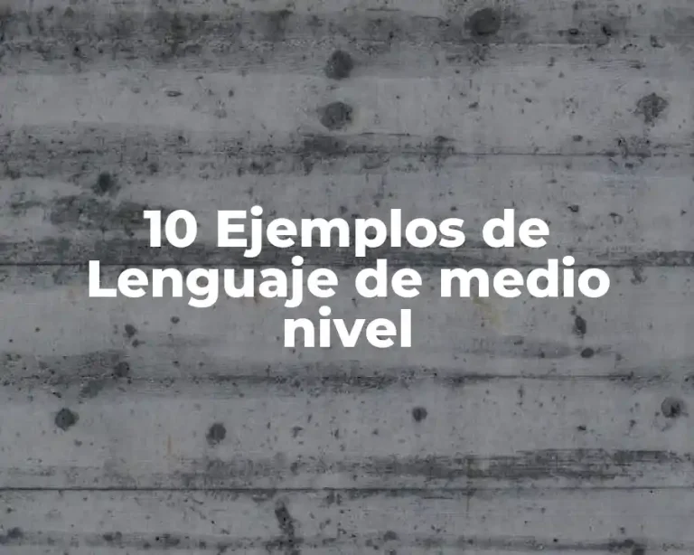 10 Ejemplos de Lenguaje de medio nivel