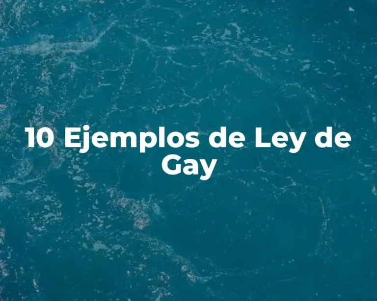 10 Ejemplos de Ley de Gay