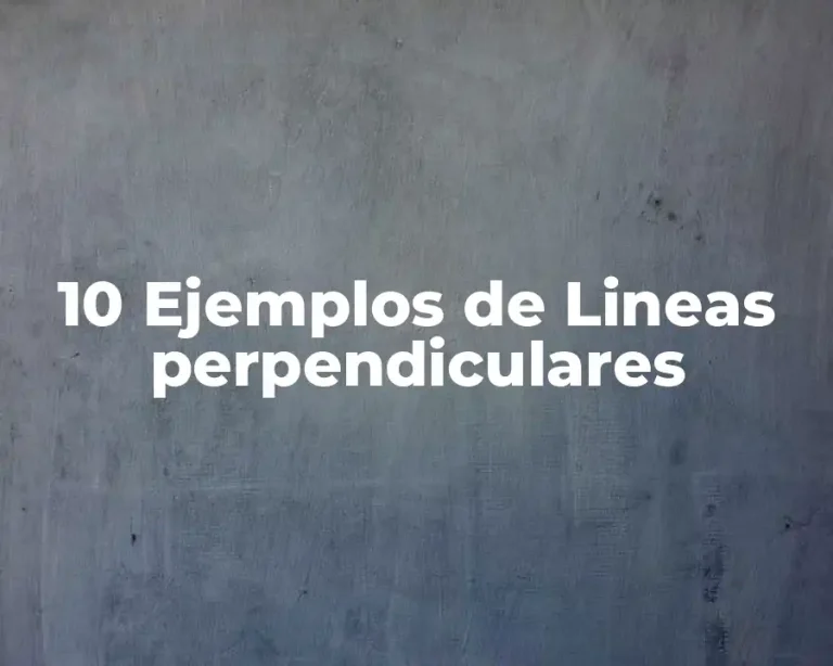 10 Ejemplos de Lineas perpendiculares