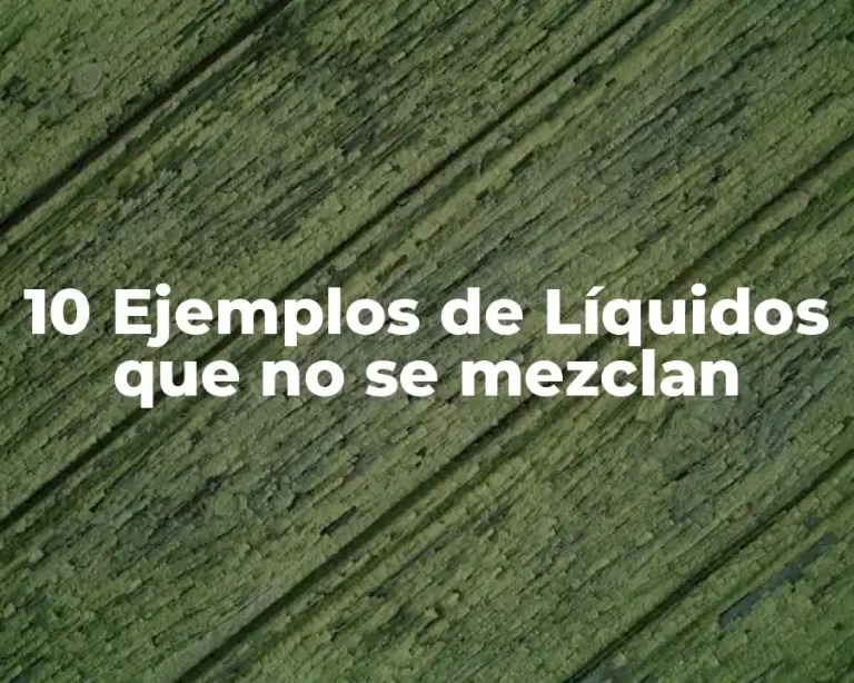 10 Ejemplos de Líquidos que no se mezclan