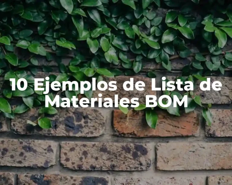 10 Ejemplos de Lista de Materiales BOM