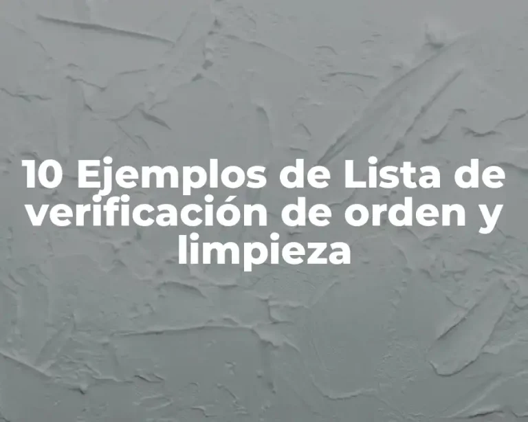10 Ejemplos de Lista de verificación de orden y limpieza