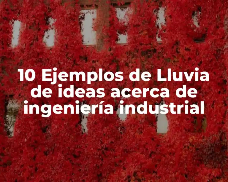 10 Ejemplos de Lluvia de ideas acerca de ingeniería industrial