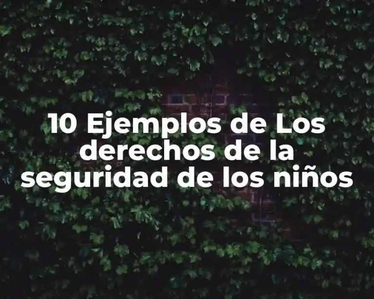 10 Ejemplos de Los derechos de la seguridad de los niños