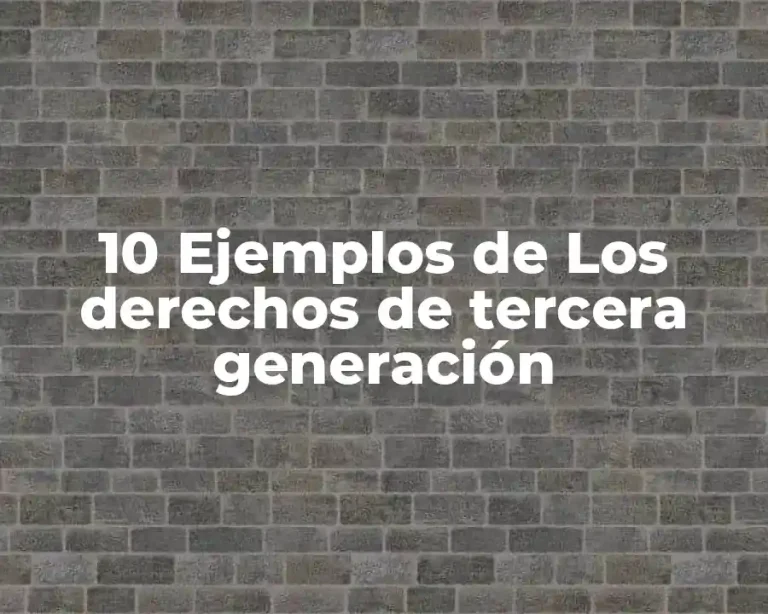 10 Ejemplos de Los derechos de tercera generación