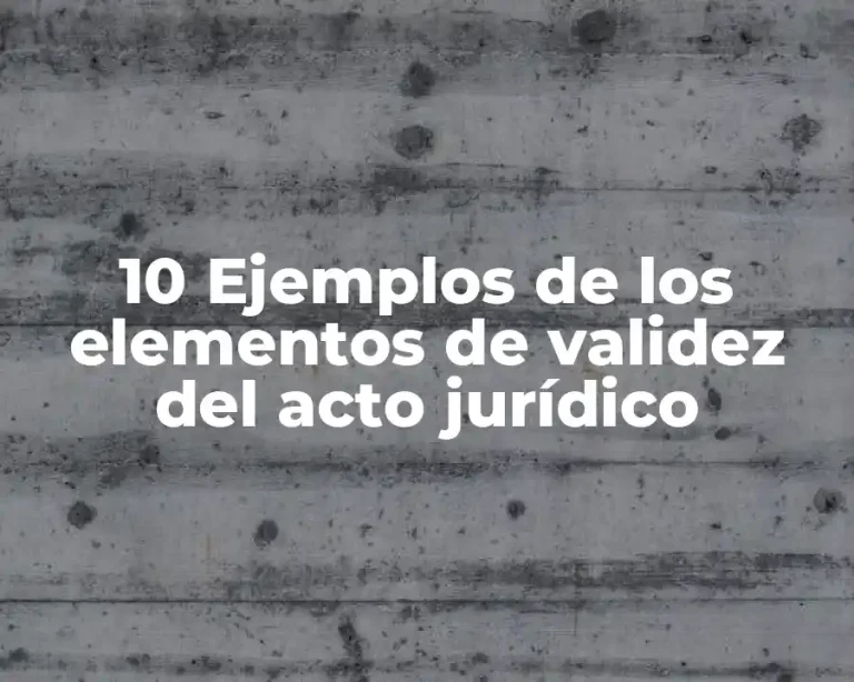 10 Ejemplos de los elementos de validez del acto jurídico