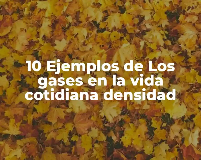 10 Ejemplos de Los gases en la vida cotidiana densidad