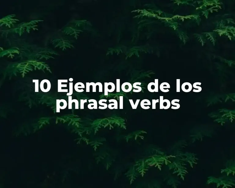 10 Ejemplos de los phrasal verbs