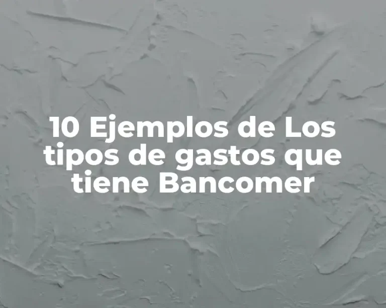 10 Ejemplos de Los tipos de gastos que tiene Bancomer