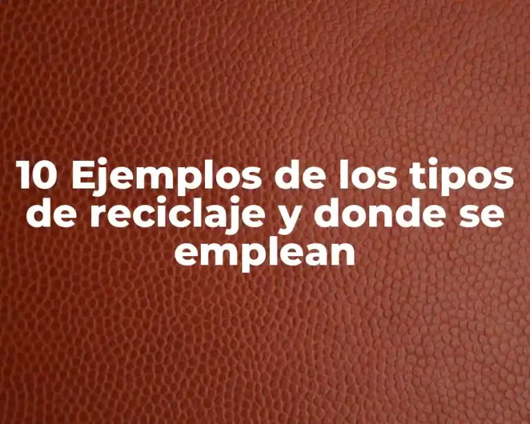 10 Ejemplos de los tipos de reciclaje y donde se emplean