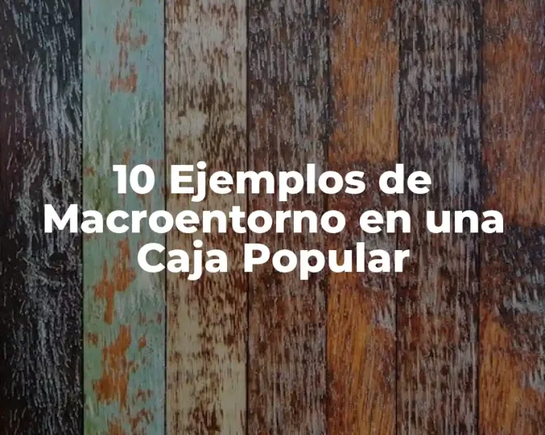 10 Ejemplos de Macroentorno en una Caja Popular