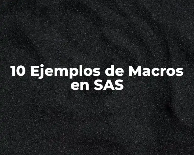 10 Ejemplos de Macros en SAS