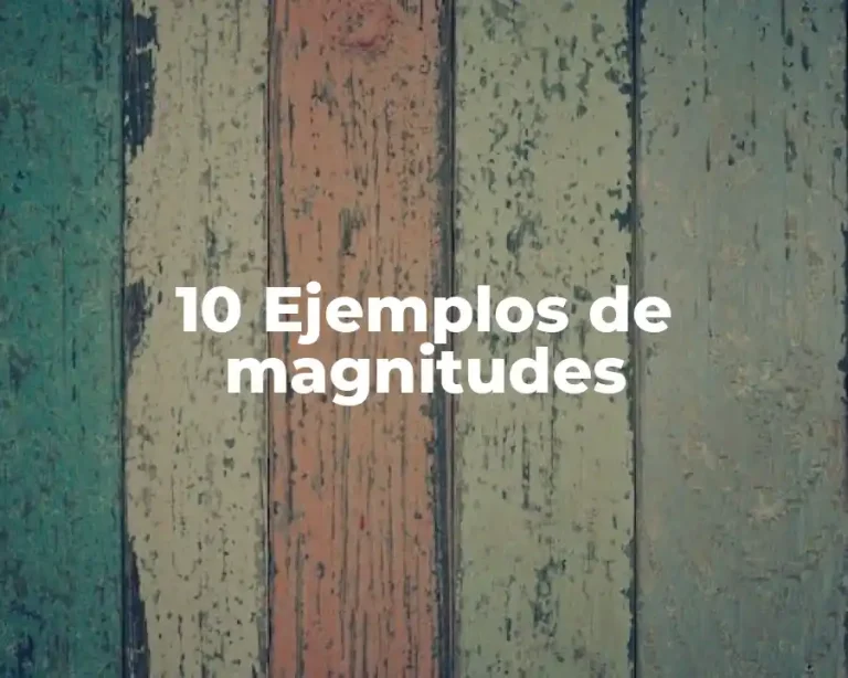 10 Ejemplos de magnitudes