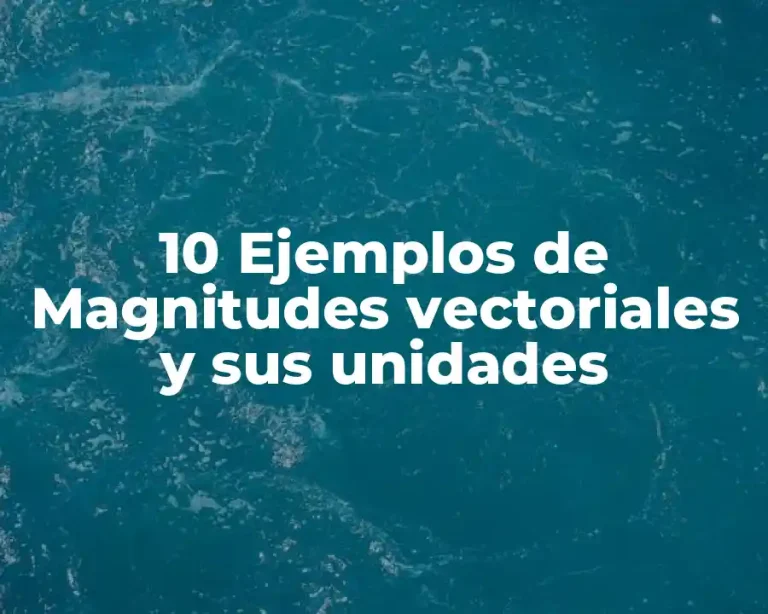 10 Ejemplos de Magnitudes vectoriales y sus unidades