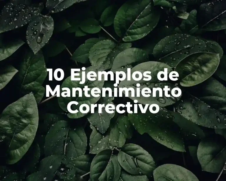 10 Ejemplos de Mantenimiento Correctivo