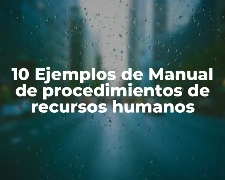 10 Ejemplos de Manual de procedimientos de recursos humanos