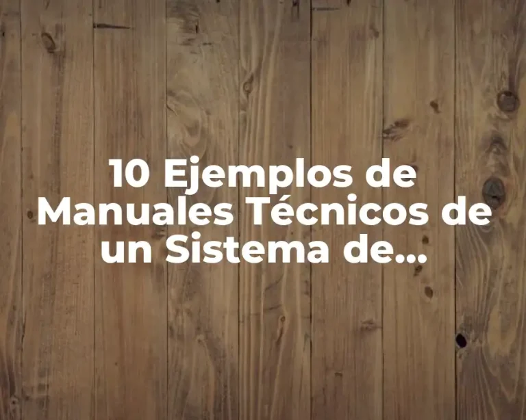 10 Ejemplos de Manuales Técnicos de un Sistema de Escritorio