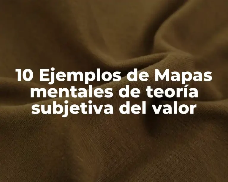 10 Ejemplos de Mapas mentales de teoría subjetiva del valor