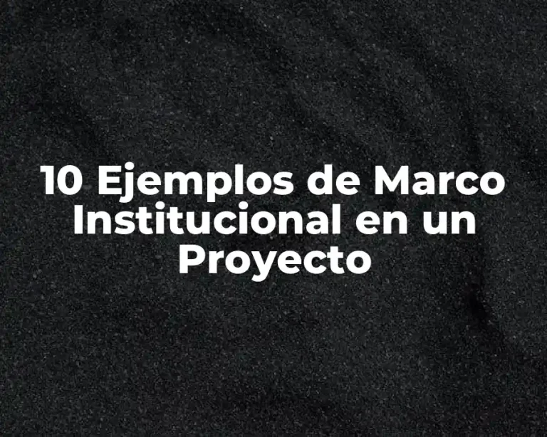 10 Ejemplos de Marco Institucional en un Proyecto
