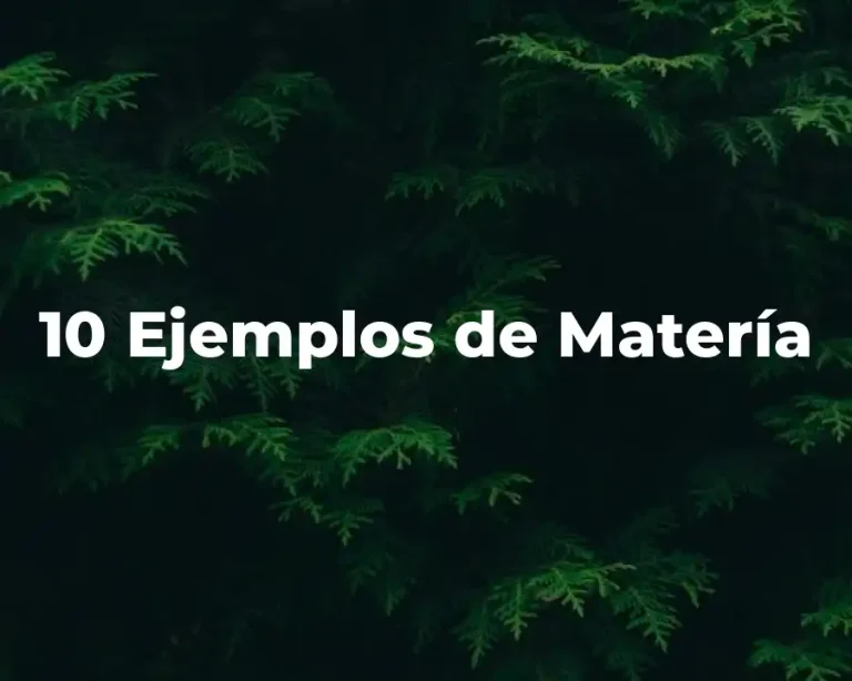 10 Ejemplos de Matería