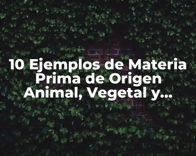 10 Ejemplos de Materia Prima de Origen Animal, Vegetal y Mineral