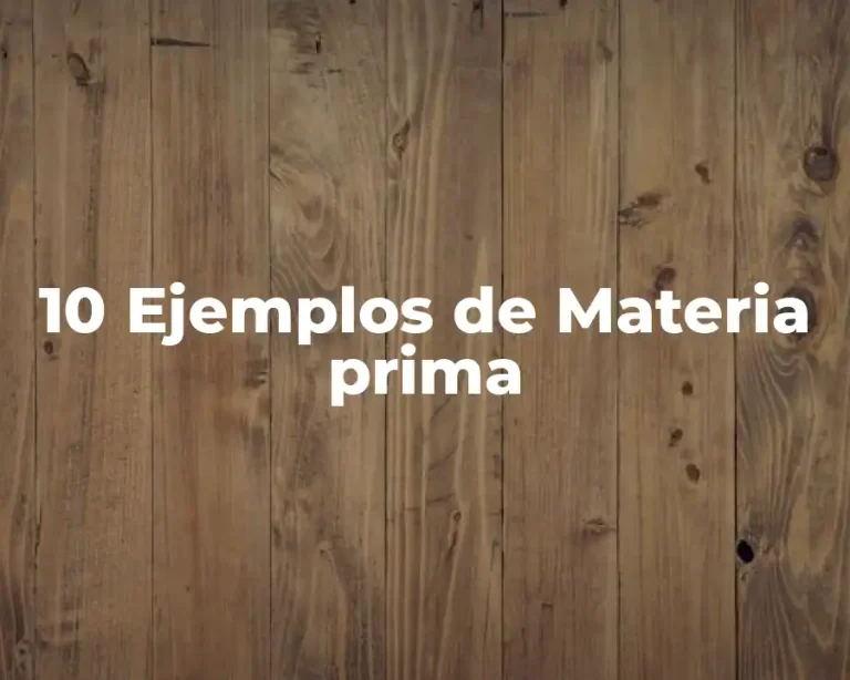 10 Ejemplos de Materia prima