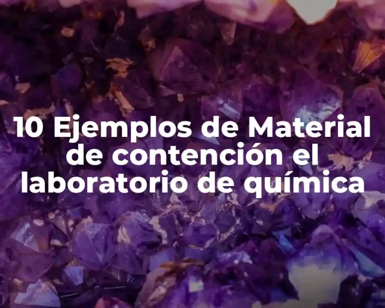 10 Ejemplos de Material de contención el laboratorio de química