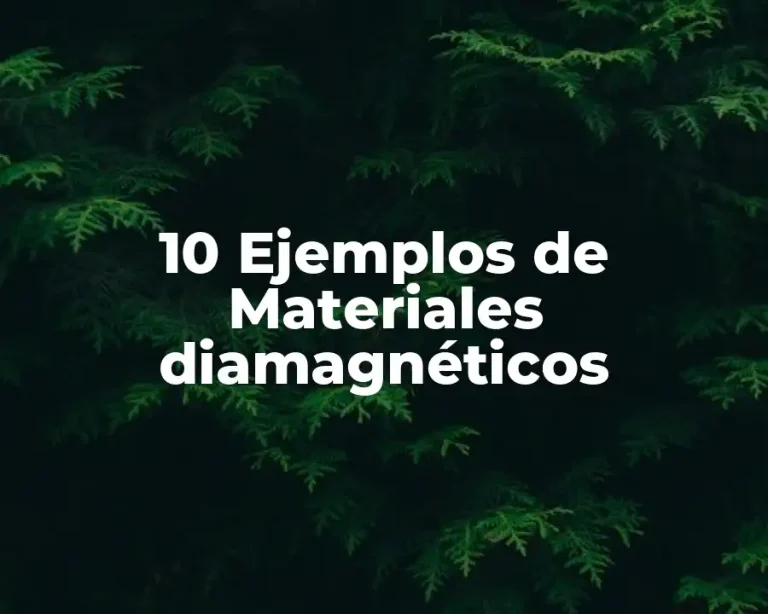 10 Ejemplos de Materiales diamagnéticos