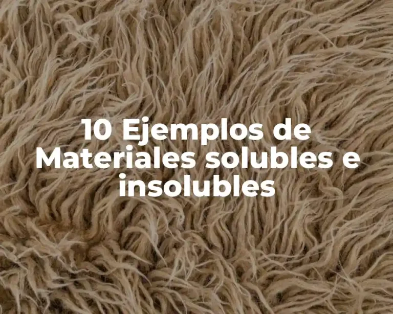 10 Ejemplos de Materiales solubles e insolubles