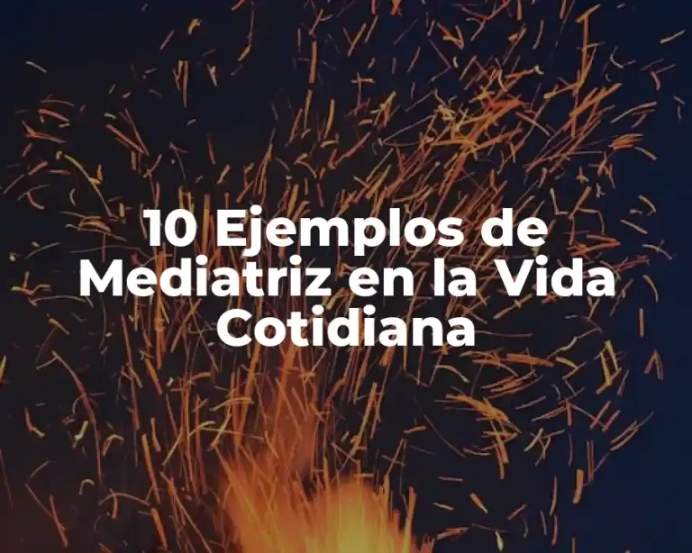 10 Ejemplos de Mediatriz en la Vida Cotidiana