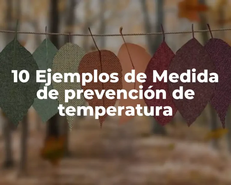 10 Ejemplos de Medida de prevención de temperatura